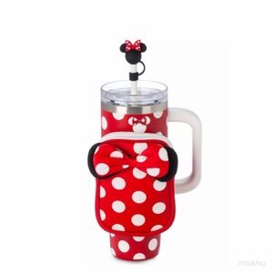 Disney Minnie Mouse Icon Stainless Steel Travel Tumbler with Straw and Zip Case